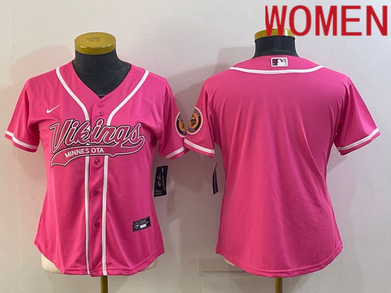 Women Minnesota Vikings Blank Pink 2022 Nike Co branded NFL Jersey